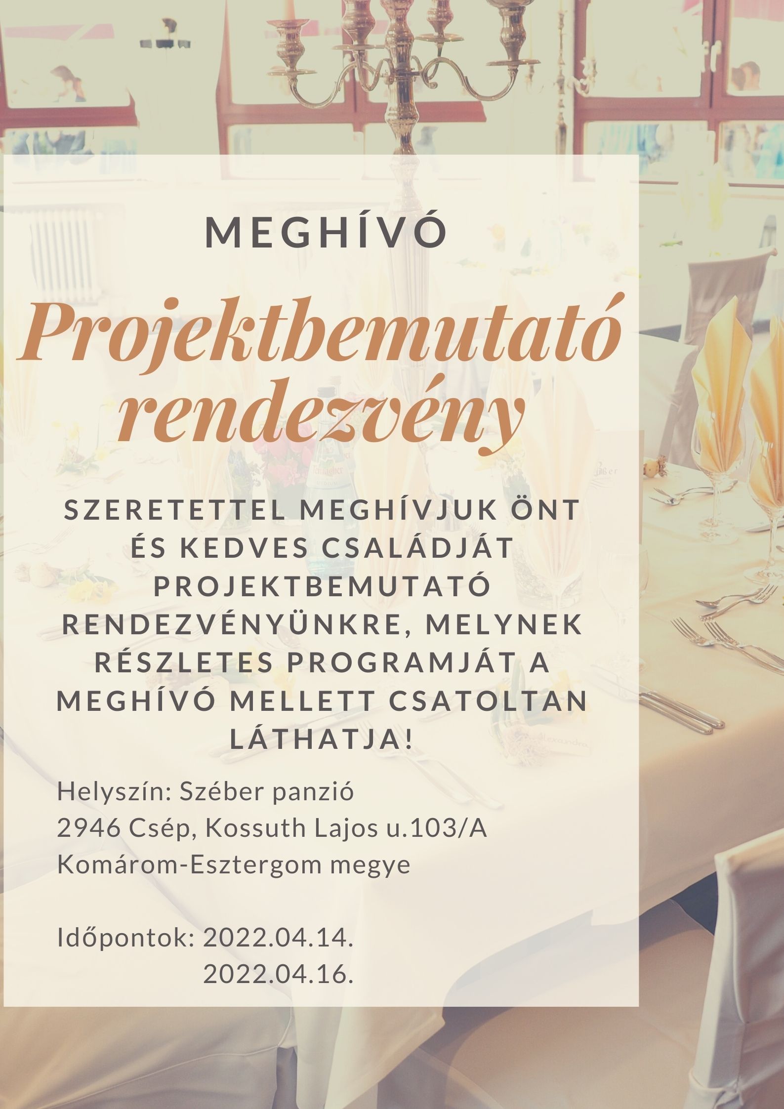 Projektrendezvény meghívó